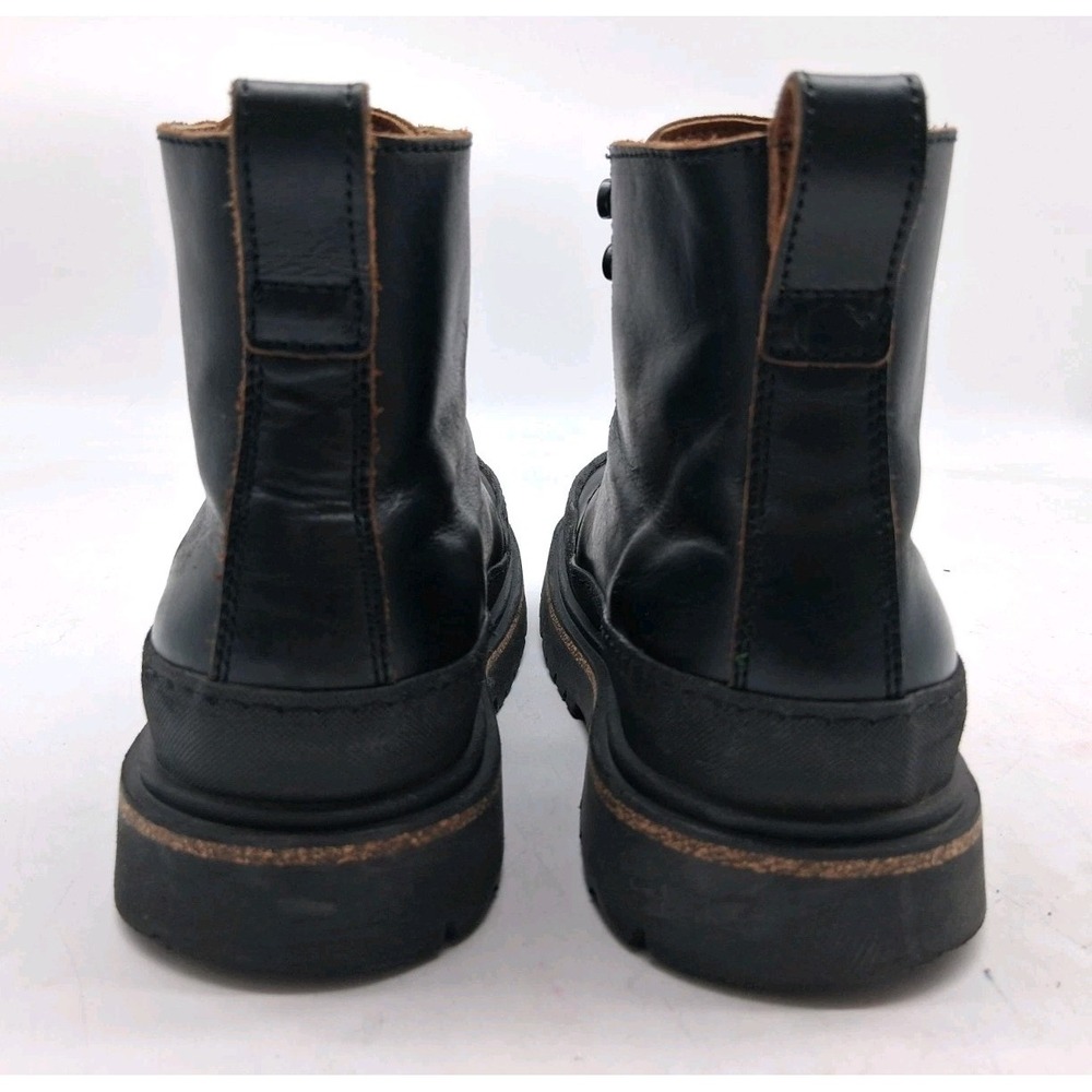 Birkenstock Boots Womens EU 39 US 9 Black Leather Combat Ankle Lug Sole Portugal - Picture 9 of 13